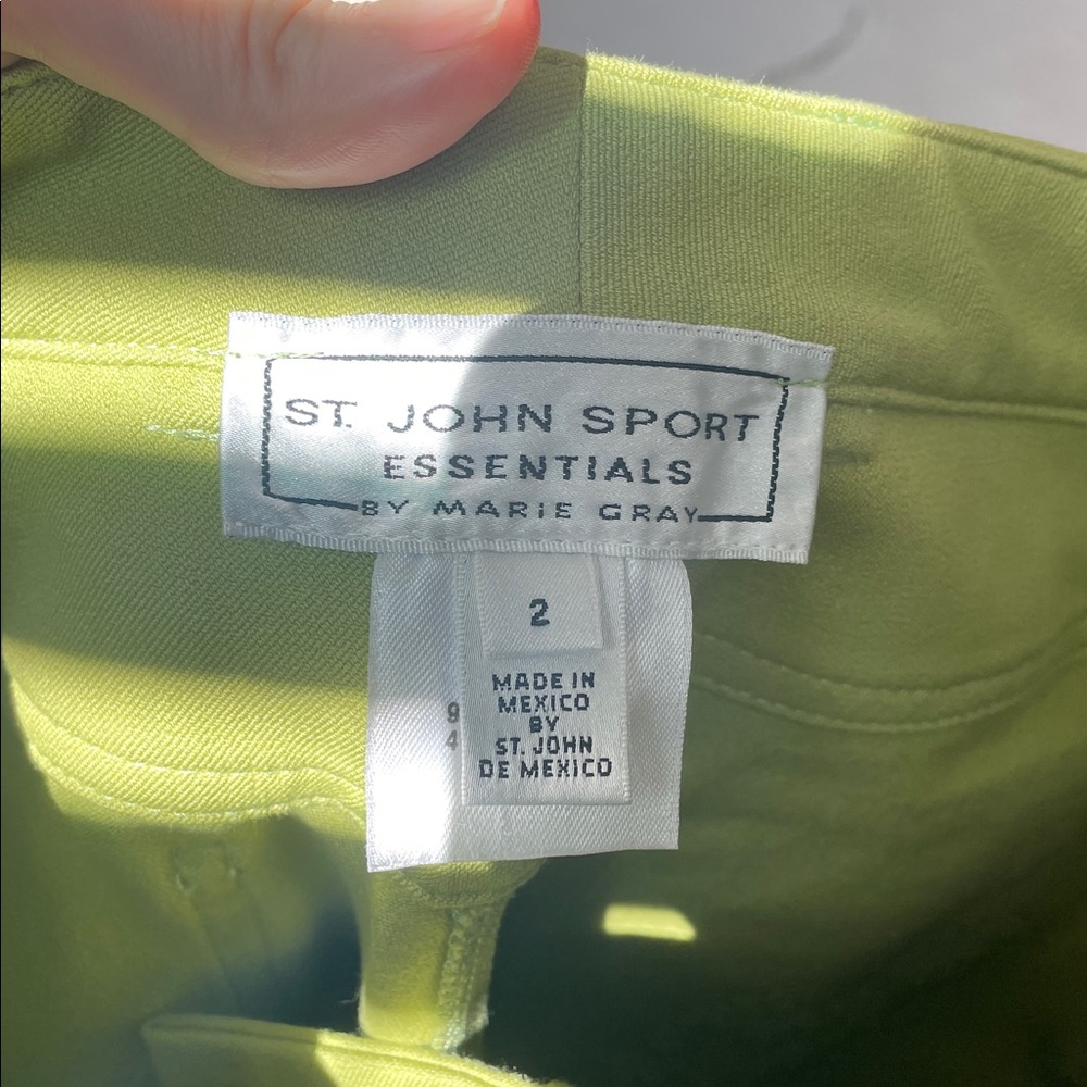 St. John jeans Pants green gold metal Embelished - Picture 10 of 16